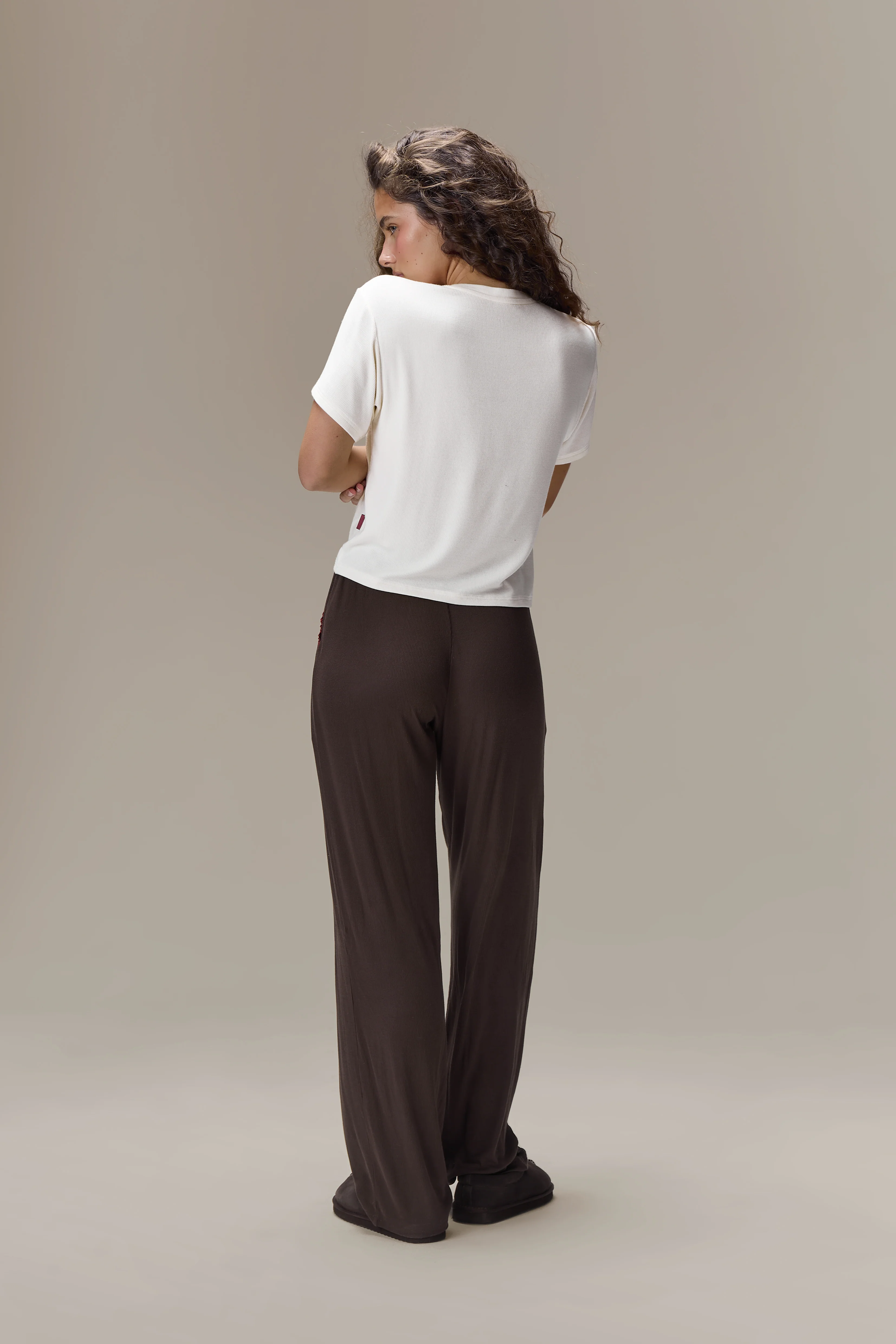 Seekers Sleepwear Modal Jersey Tee in Cream - Image 9