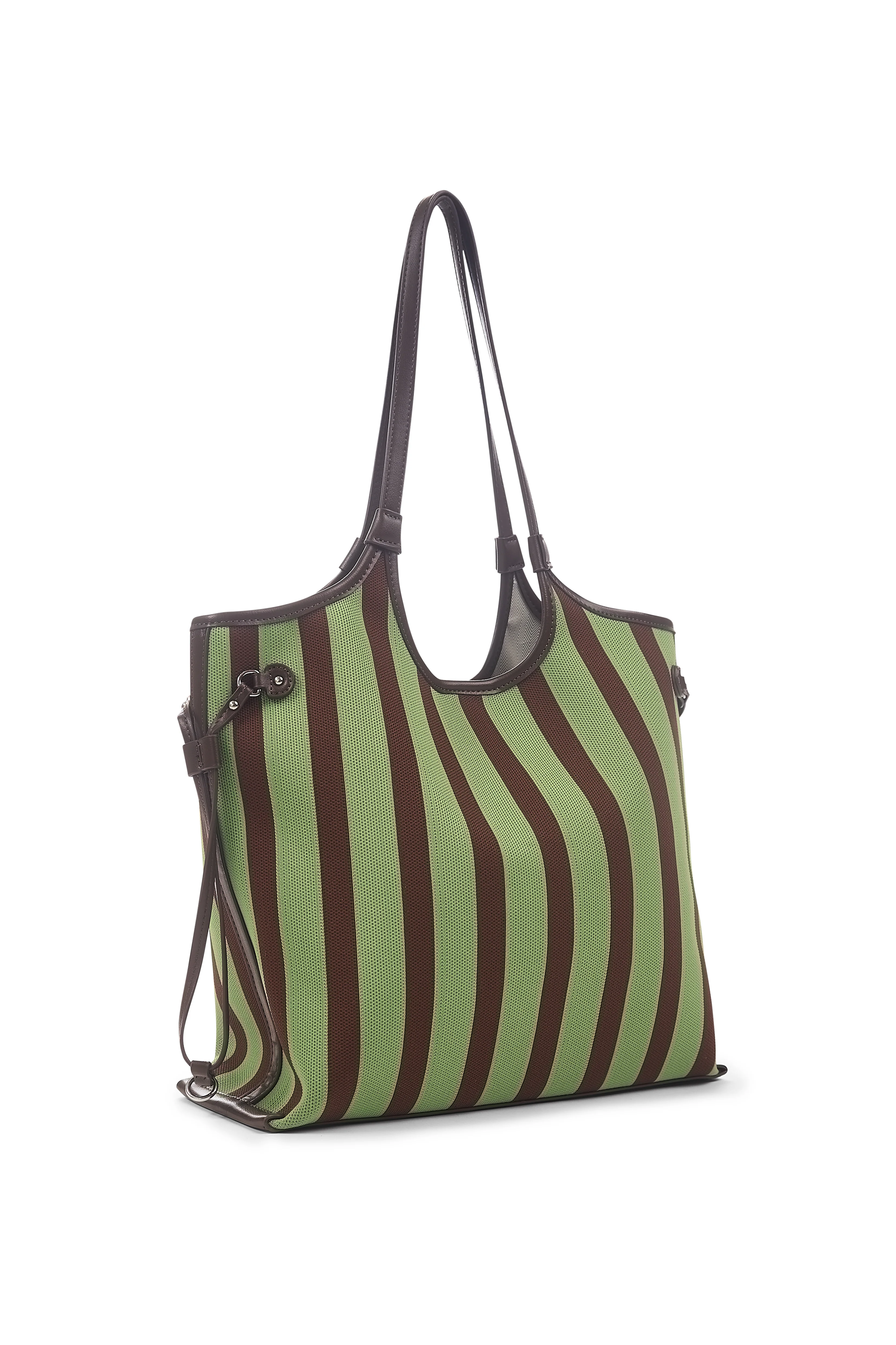 Augustine Stripe Tote in Green - Image 3
