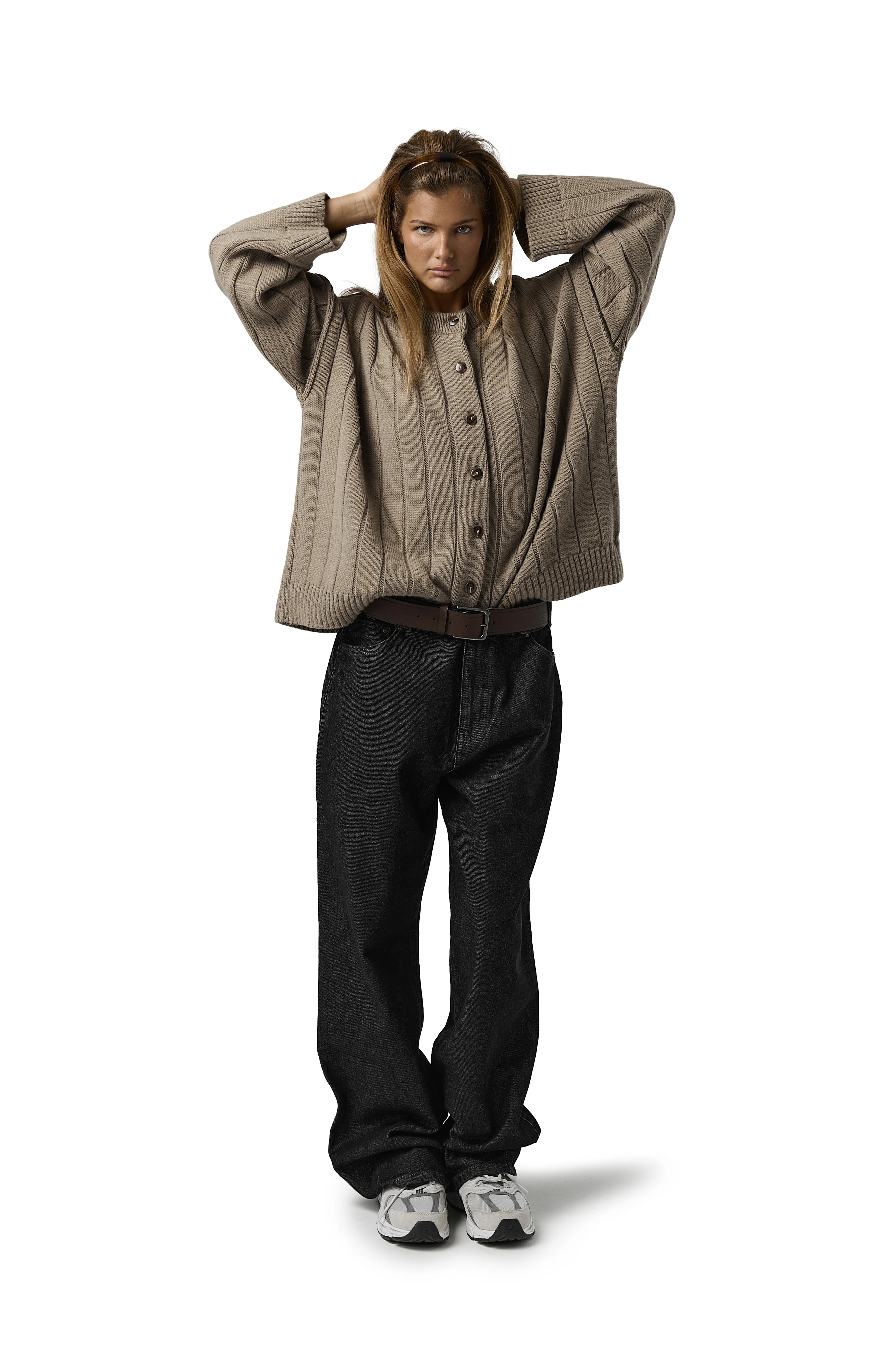 Bryant Button Cardigan in Beige - Image 5