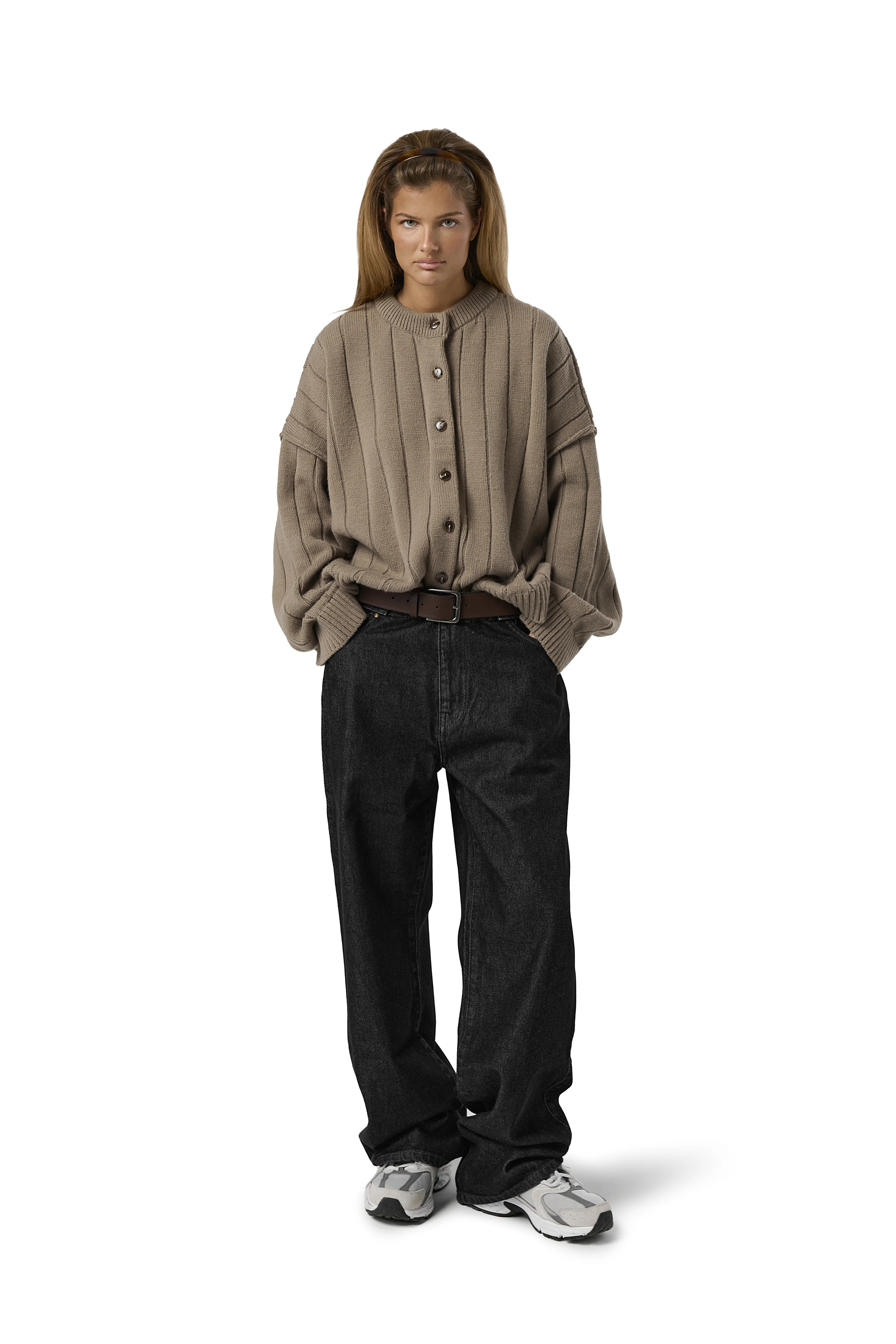 Bryant Button Cardigan in Beige - Image 6