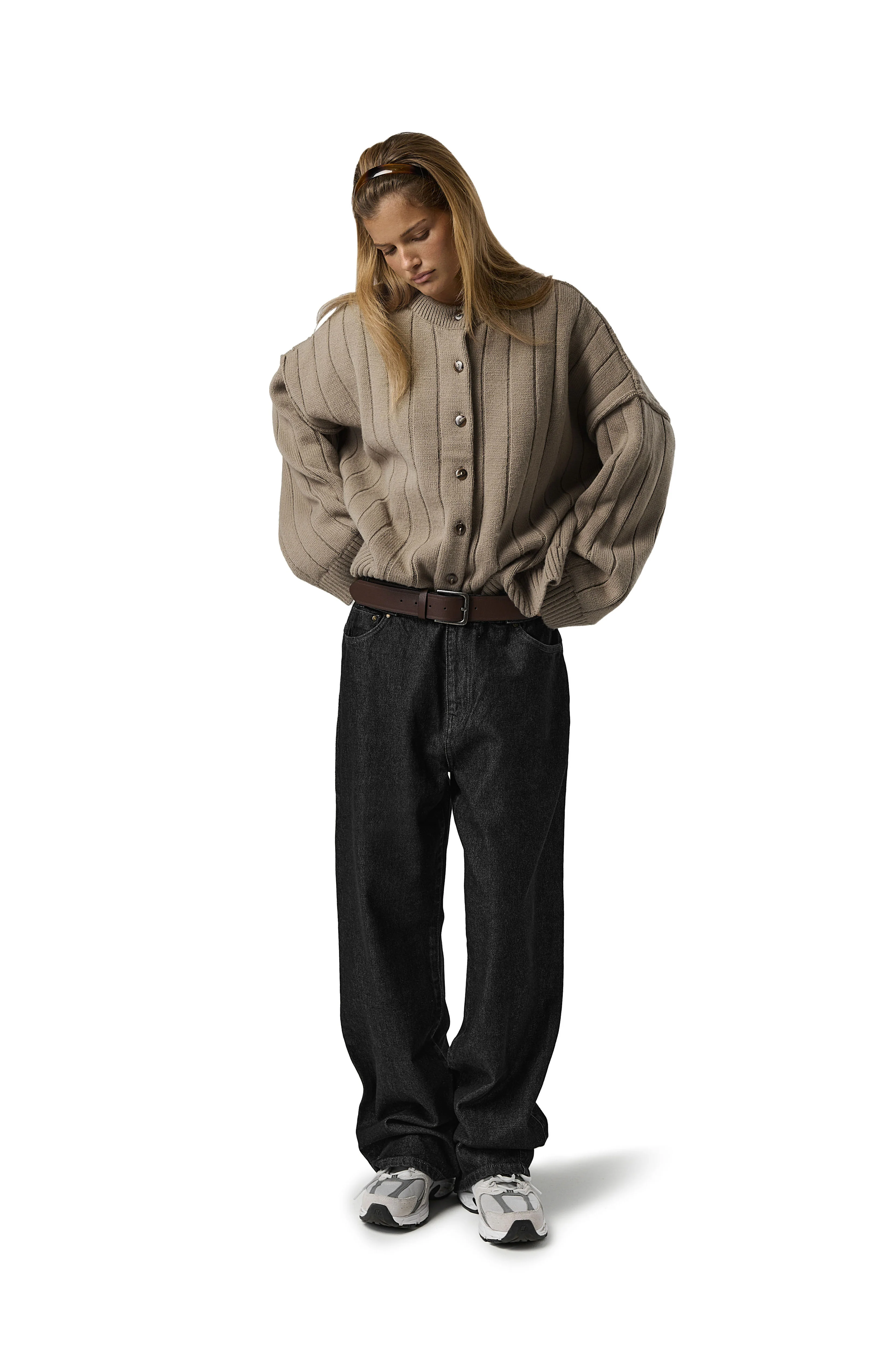 Bryant Button Cardigan in Beige - Image 8