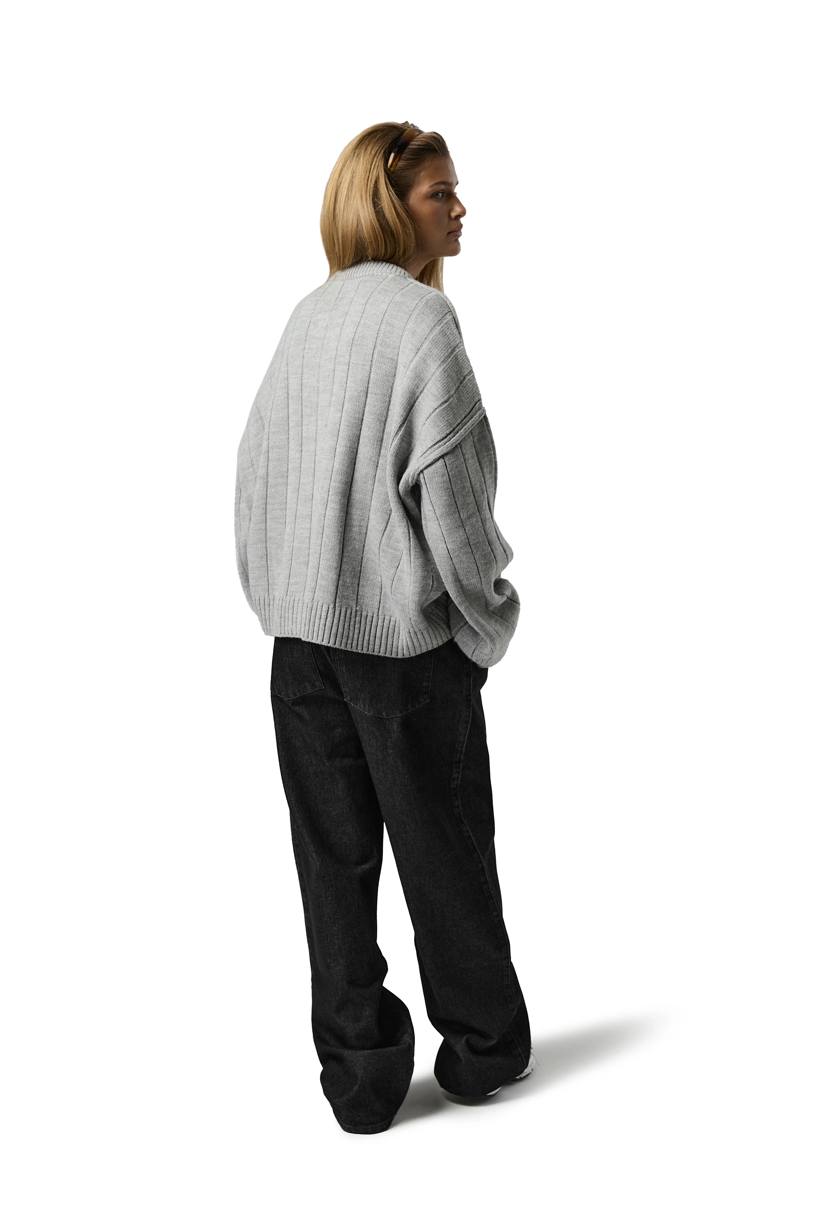 Bryant Button Cardigan in Light Grey - Image 7
