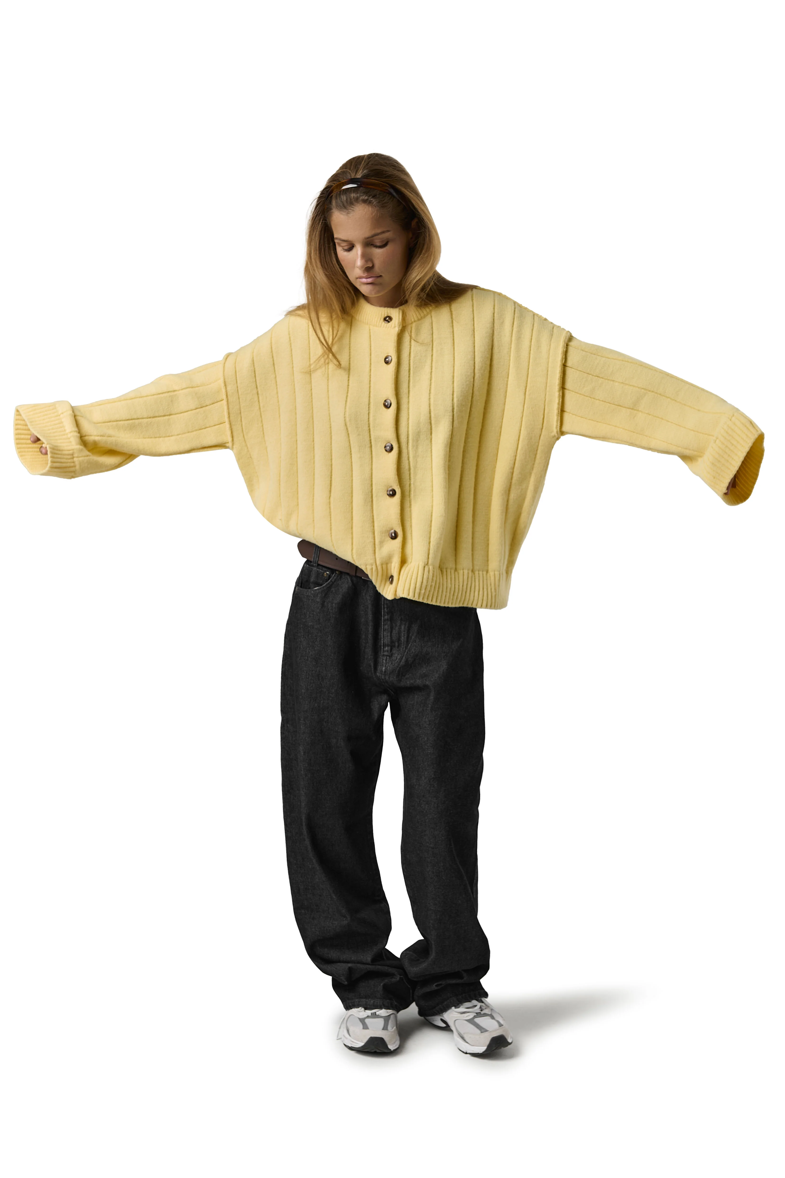 Bryant Button Cardigan in Yellow - Image 5