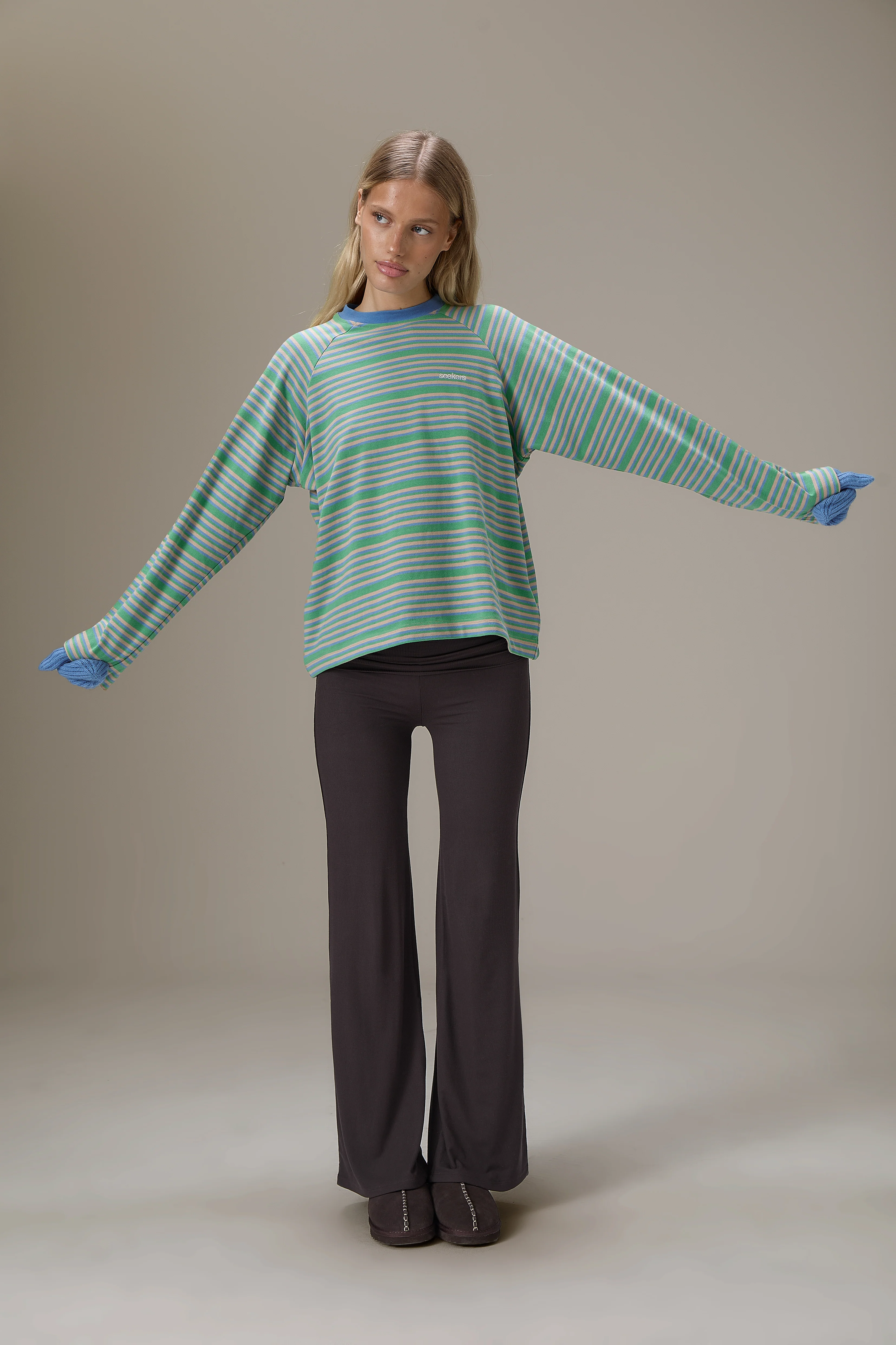 Douglas Oversized Long Sleeve Tee in Spring - Image 3