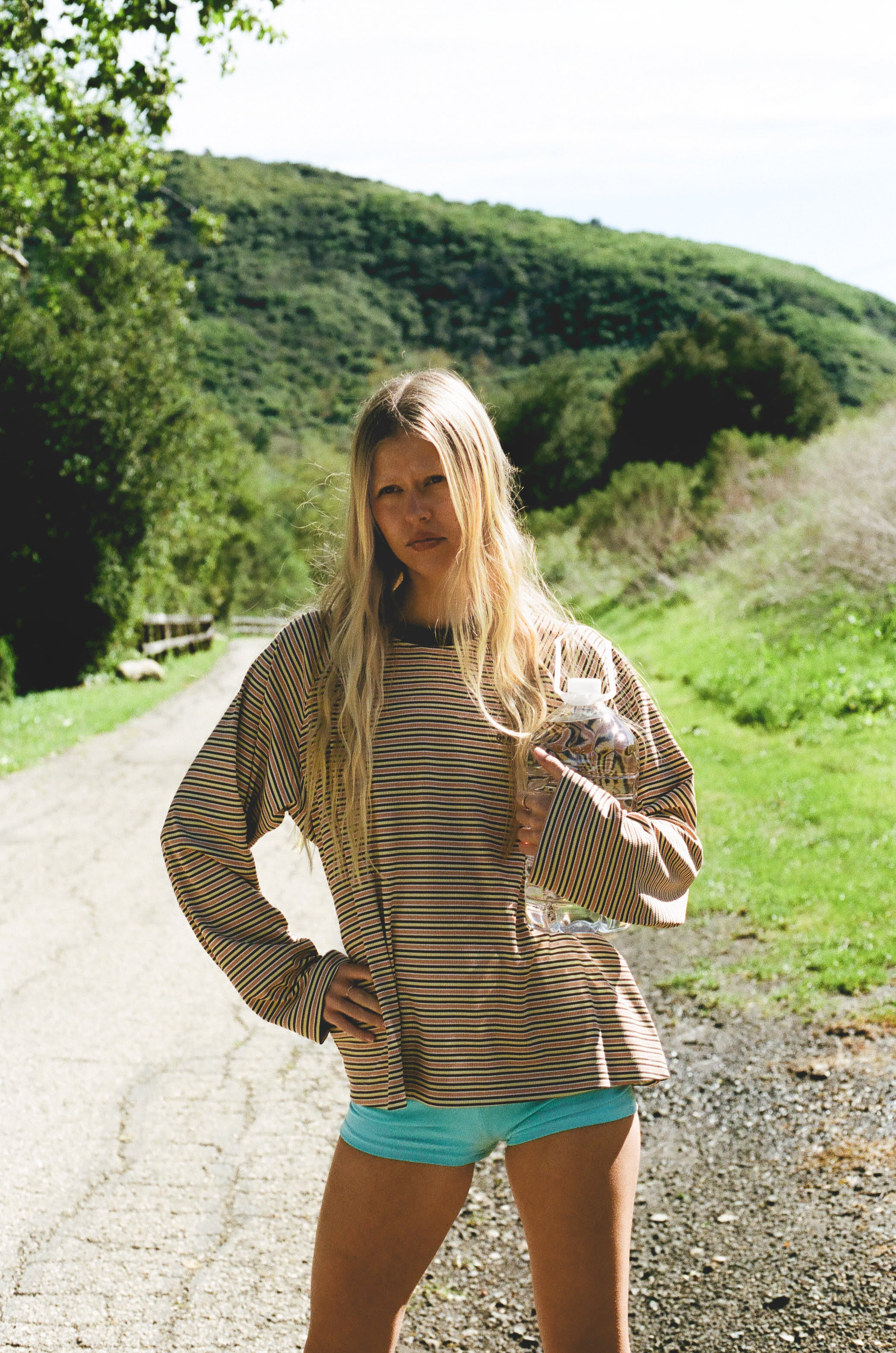 Douglas Oversized Long Sleeve Tee in Sunset - Image 3