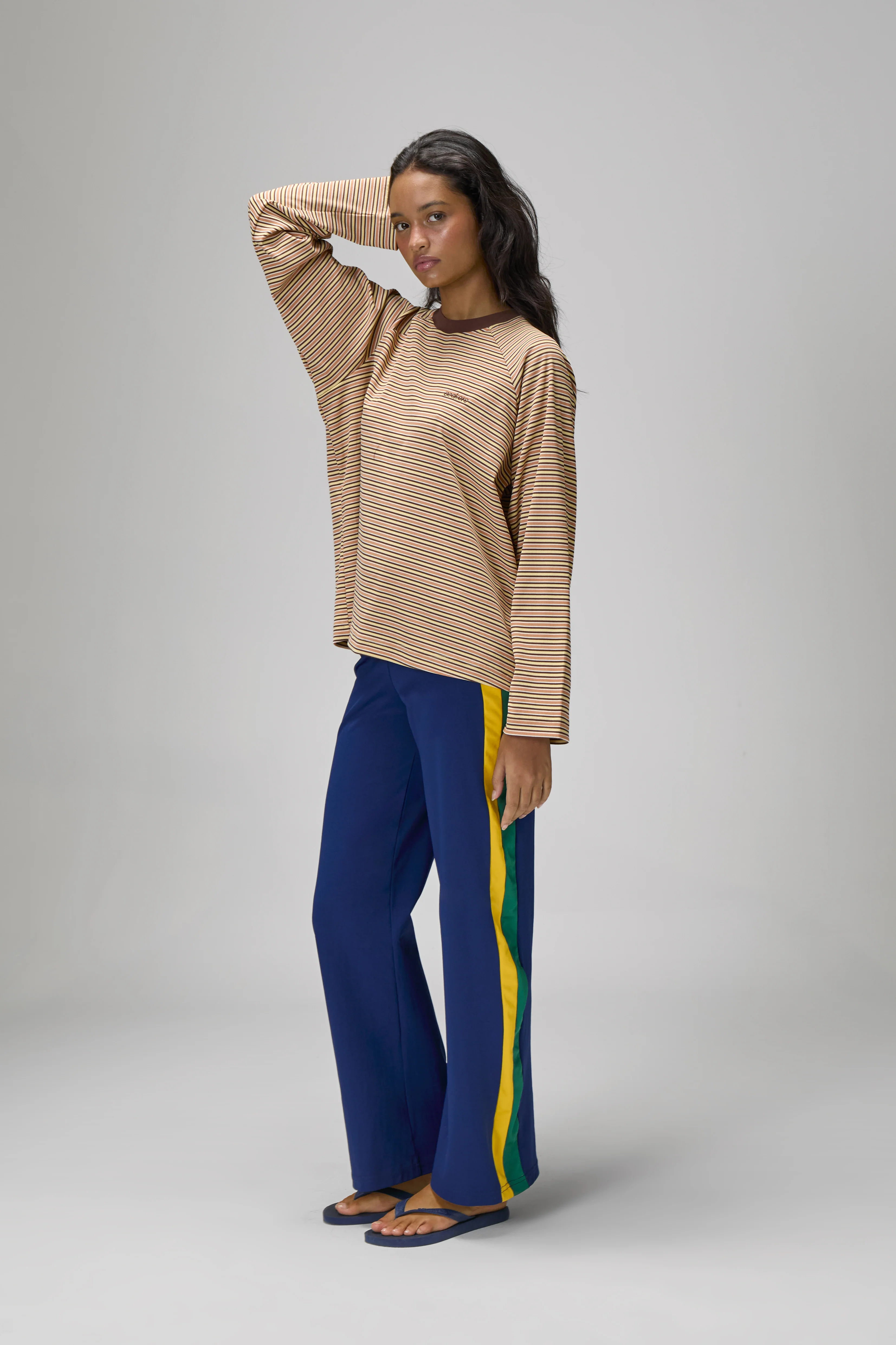 Douglas Oversized Long Sleeve Tee in Sunset - Image 4