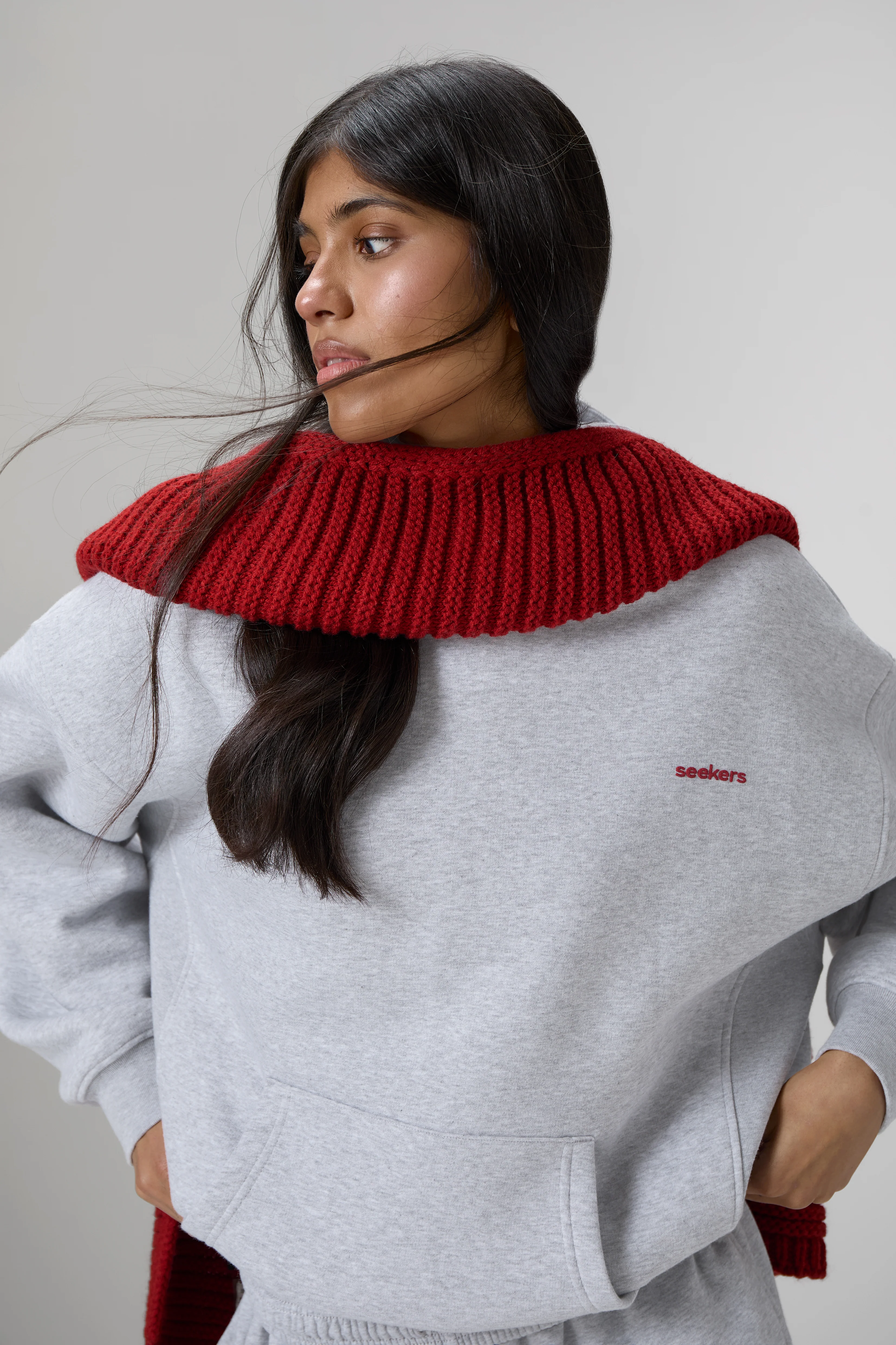 Seekers Brand Hoodie in Grey Melange - Image 7