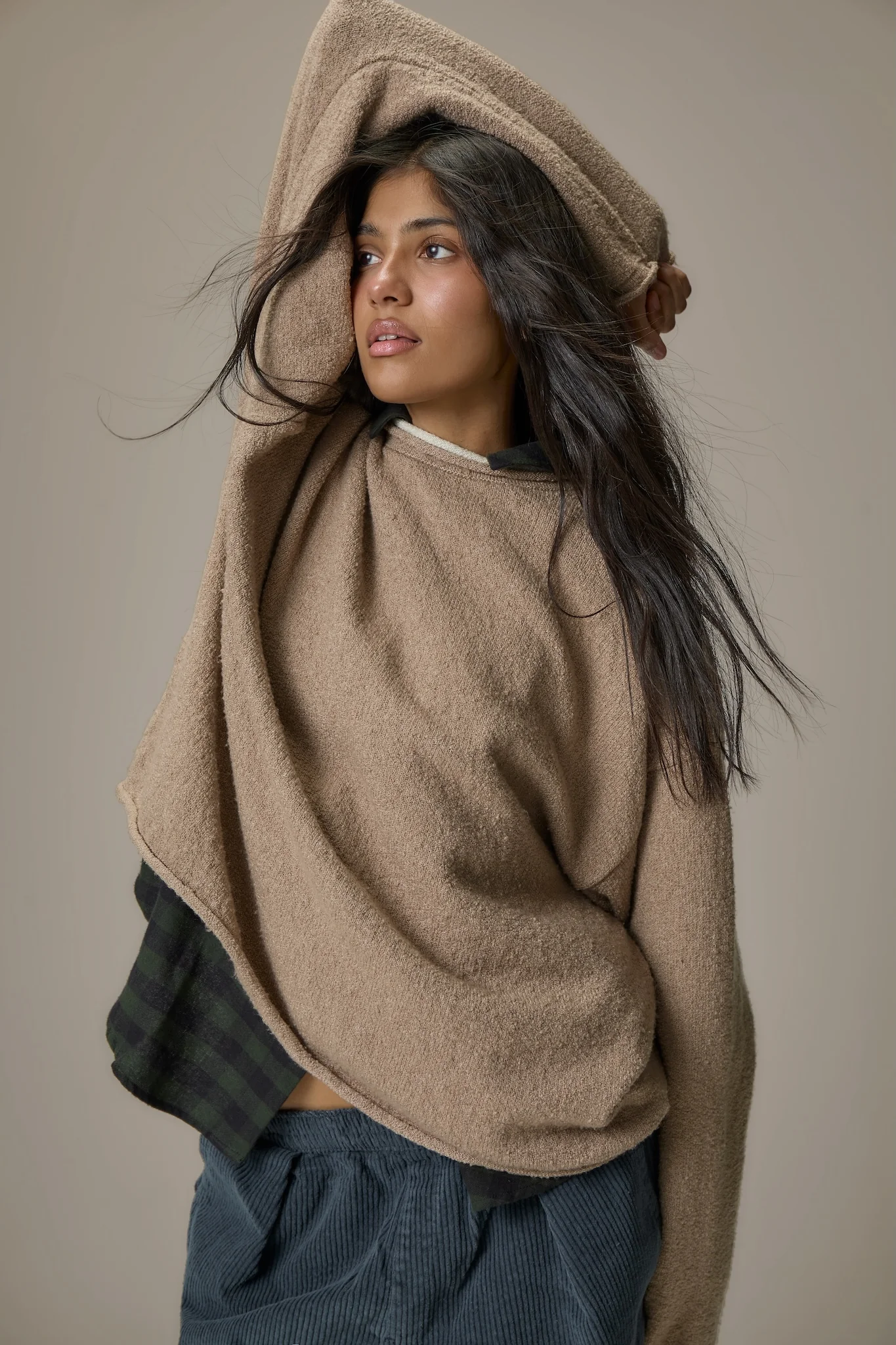 Parker Layered Knit Jumper in Beige - Image 6