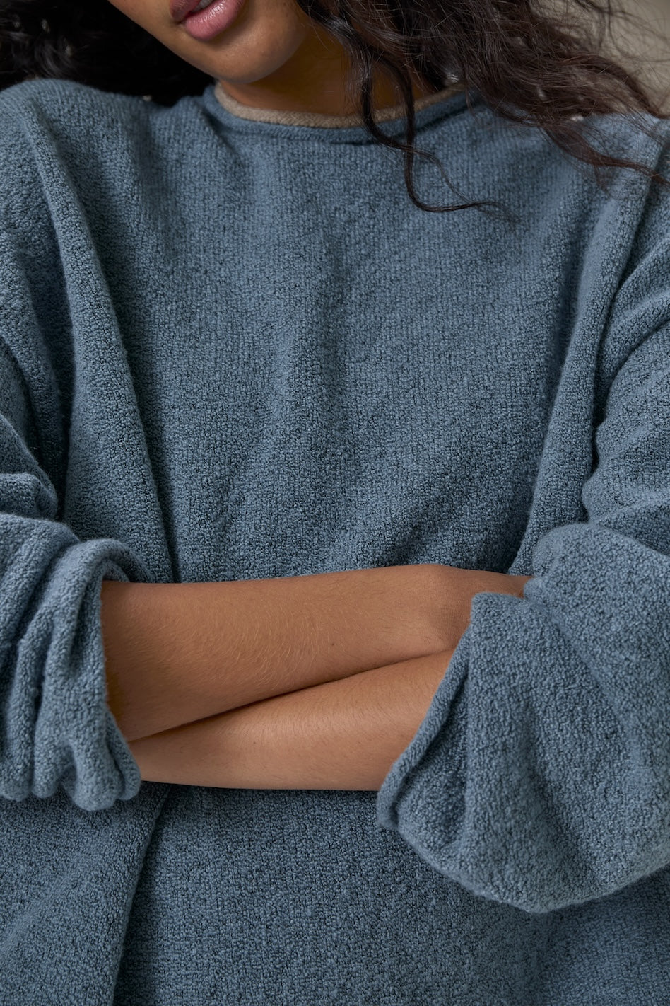 Parker Layered Knit Jumper in Blue - Image 5