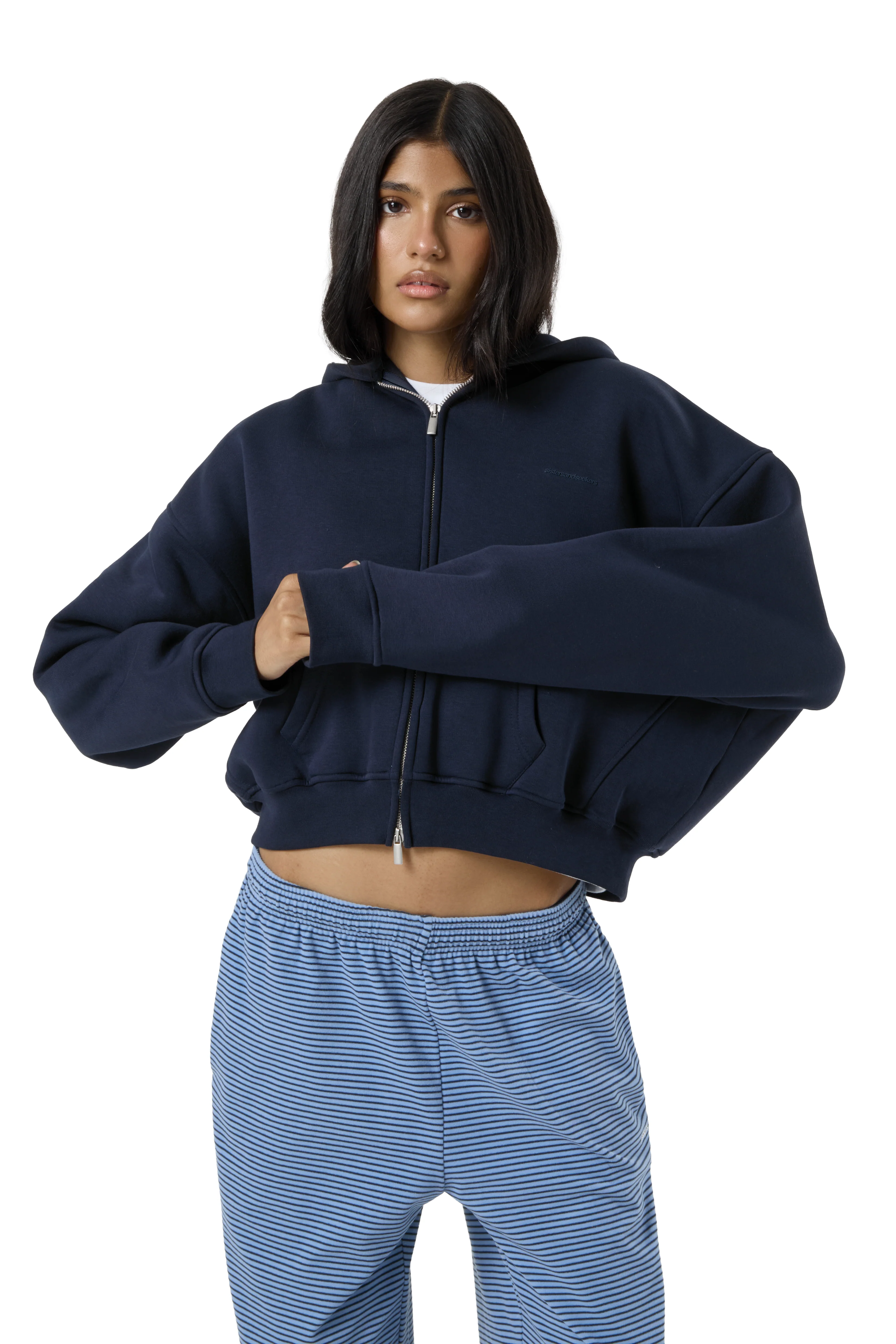 Seekers 99 Shrunken Zip Up in Navy - Image 7