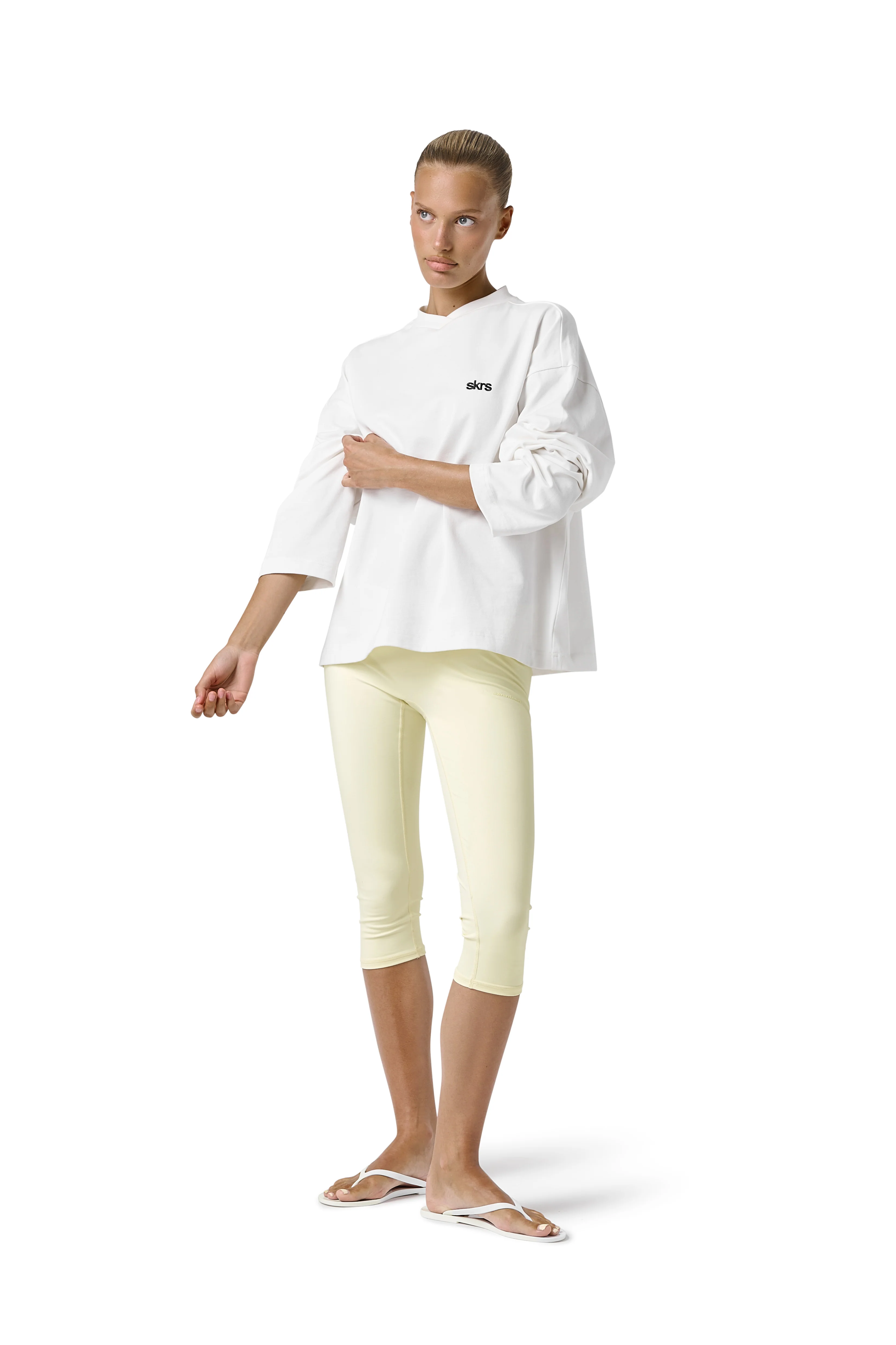 Seekers Long Sleeve Oversized Tee in White - Image 3