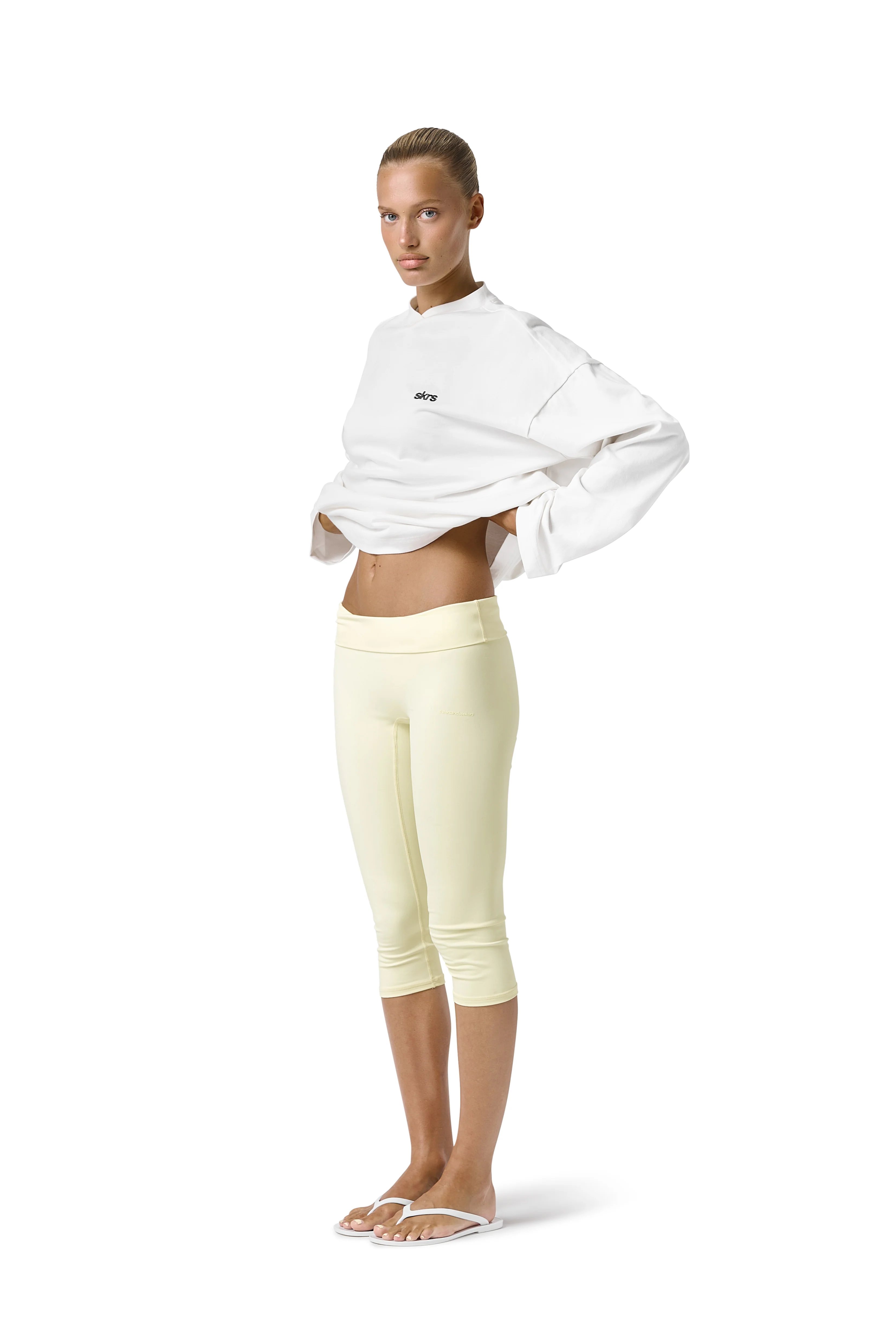 Seekers Long Sleeve Oversized Tee in White - Image 4