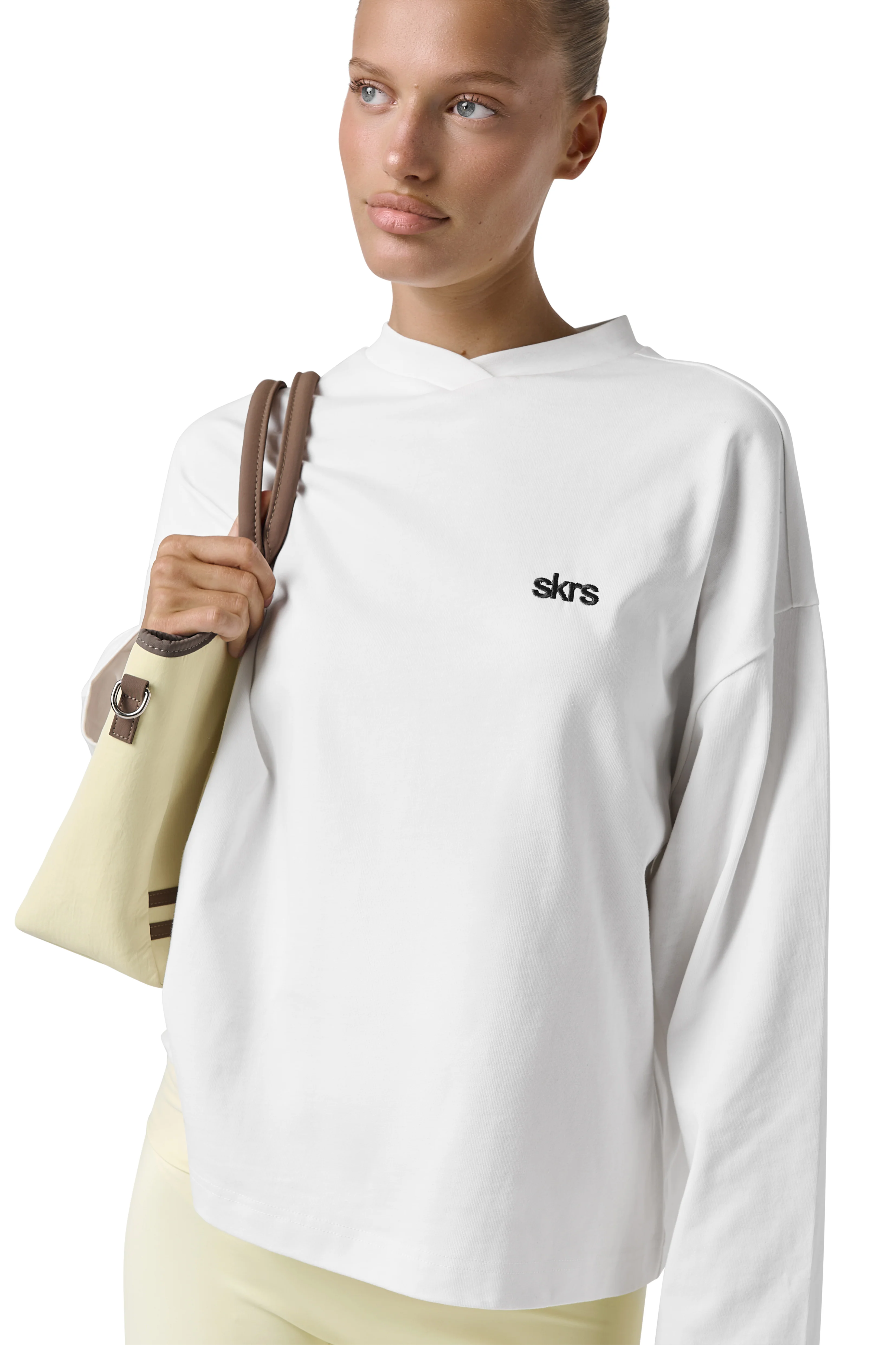 Seekers Long Sleeve Oversized Tee in White - Image 5