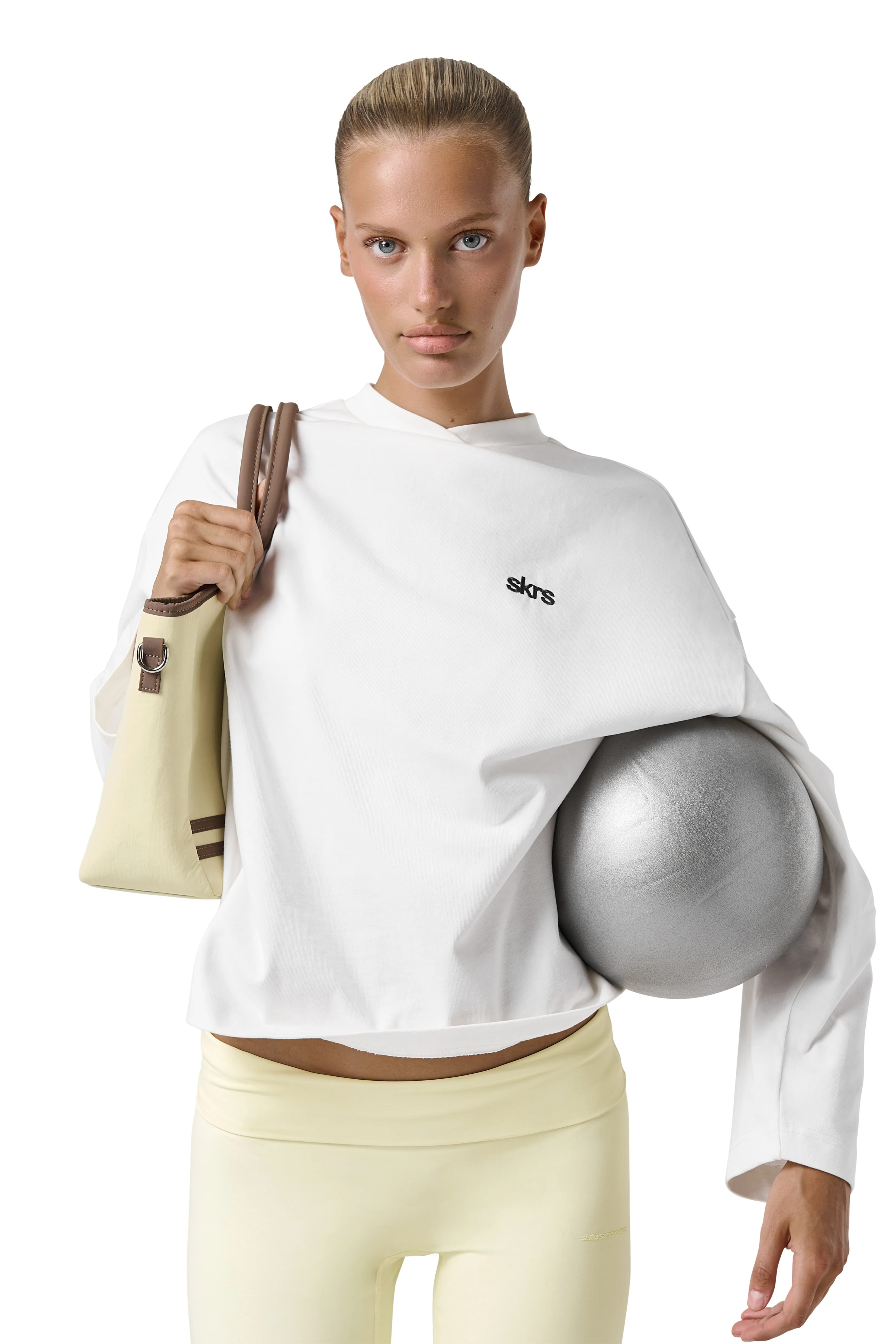 Seekers Long Sleeve Oversized Tee in White - Image 6