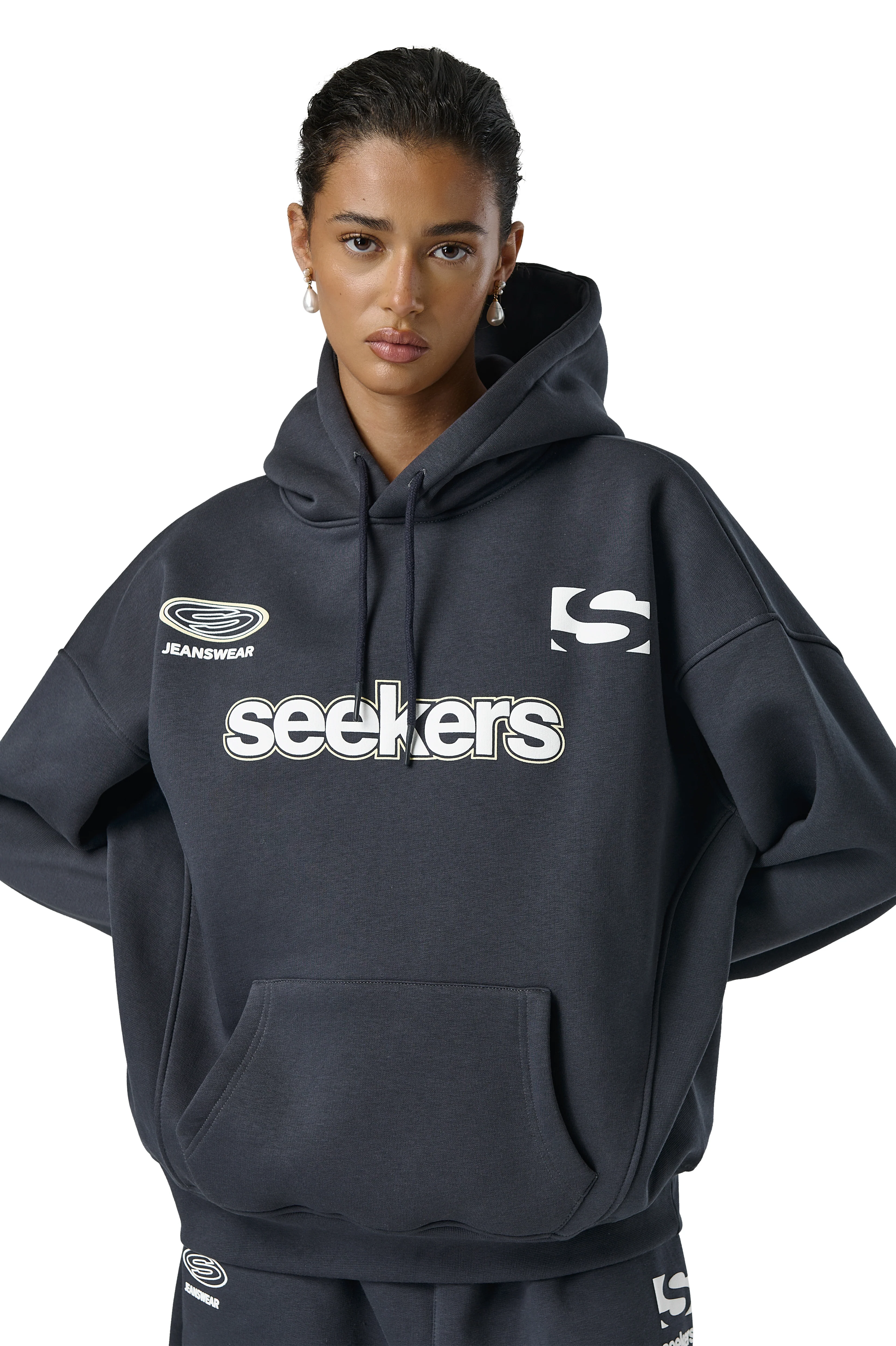 Seekers Motif Hoodie in Skipper - Image 4