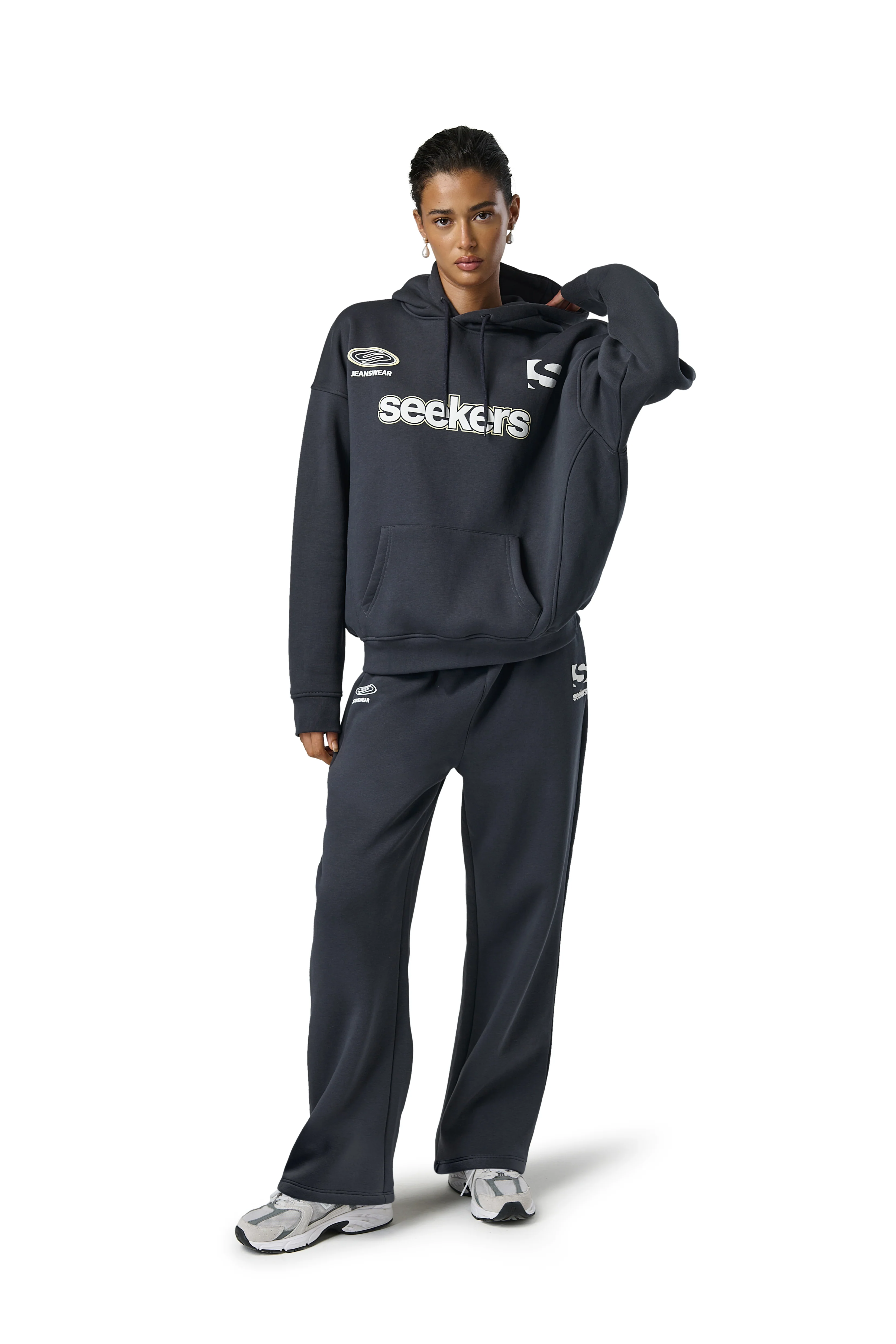 Seekers Motif Hoodie in Skipper - Image 5