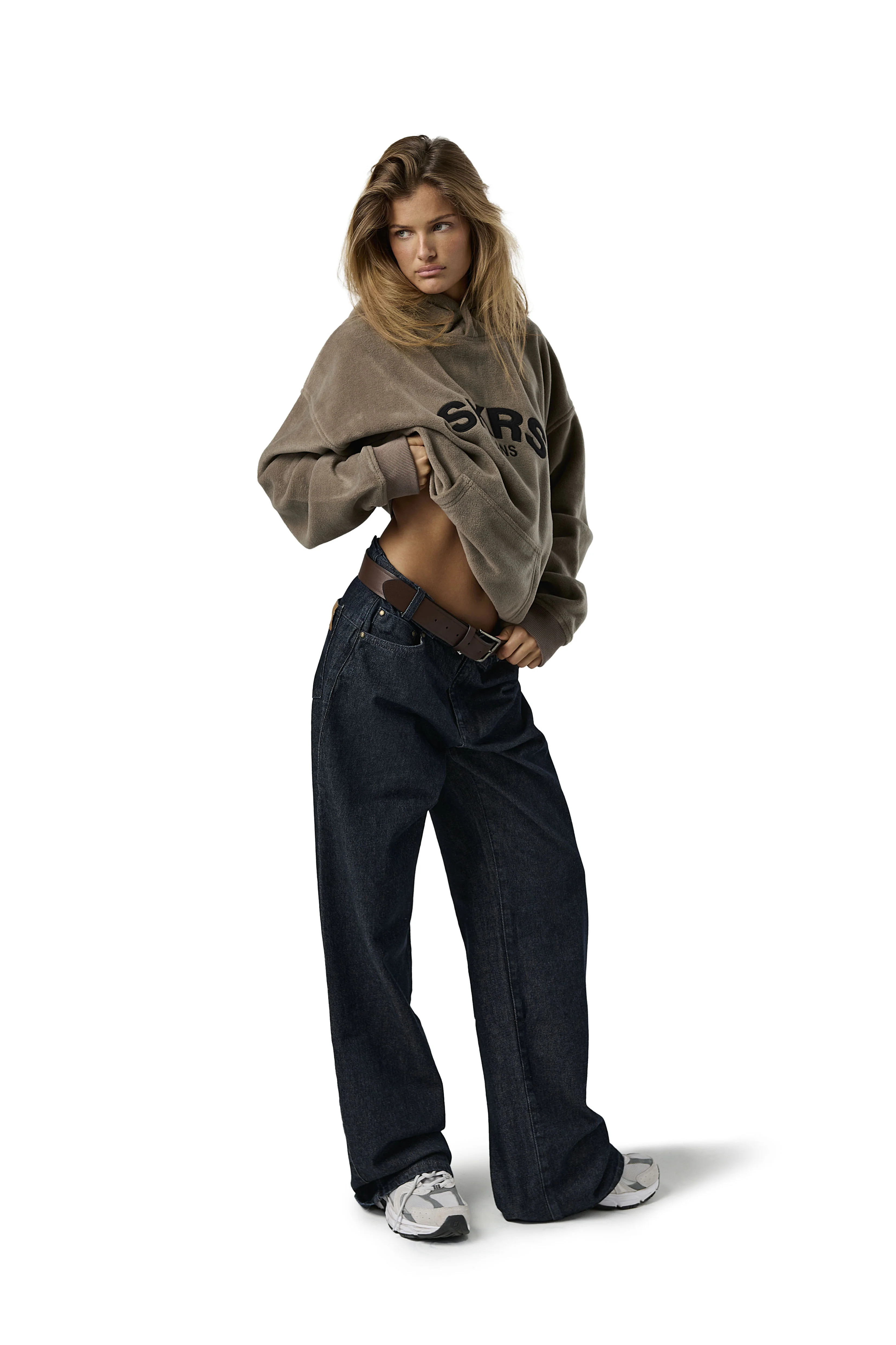 SKRS Fleece Hoodie in Otter - Image 4