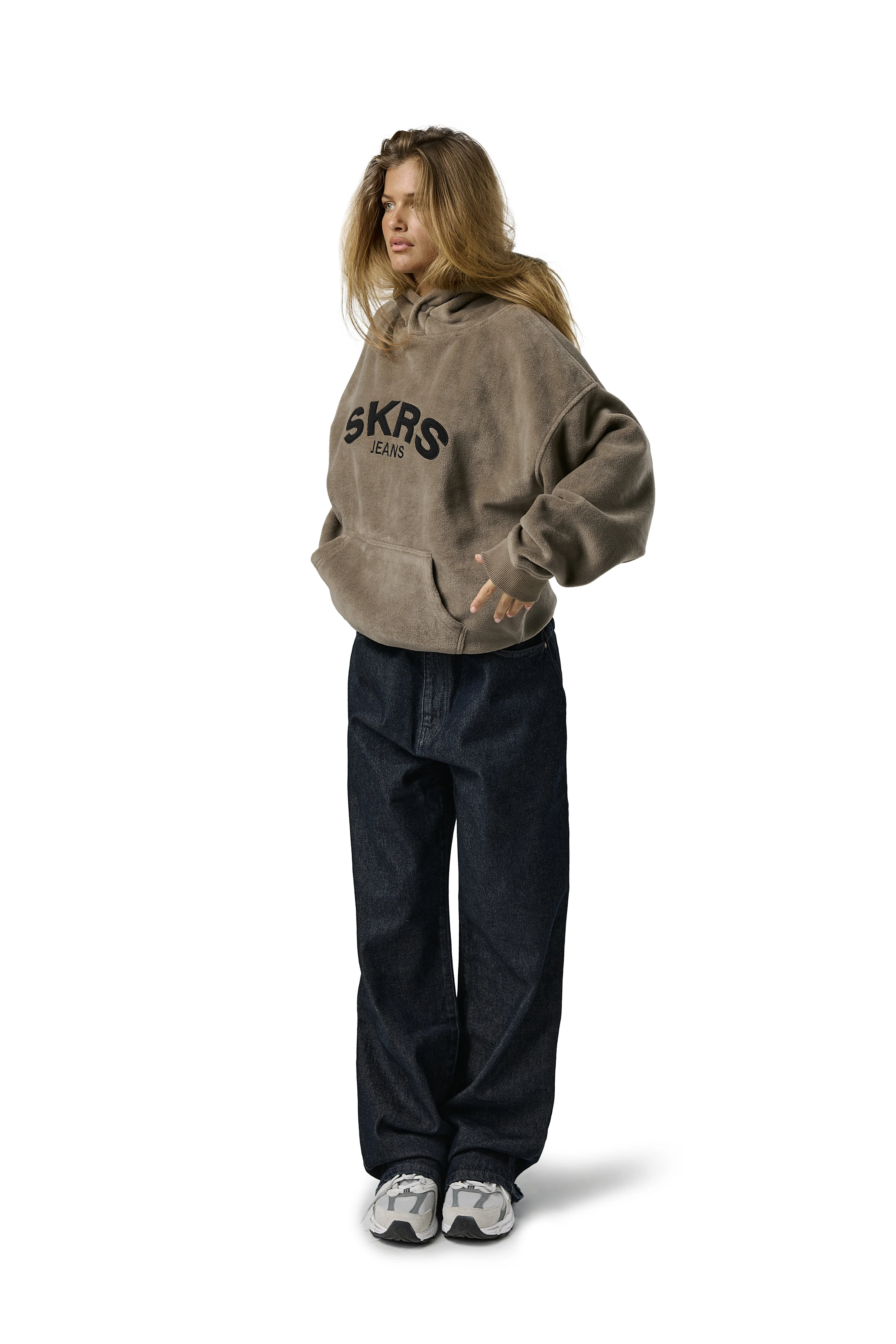 SKRS Fleece Hoodie in Otter - Image 5