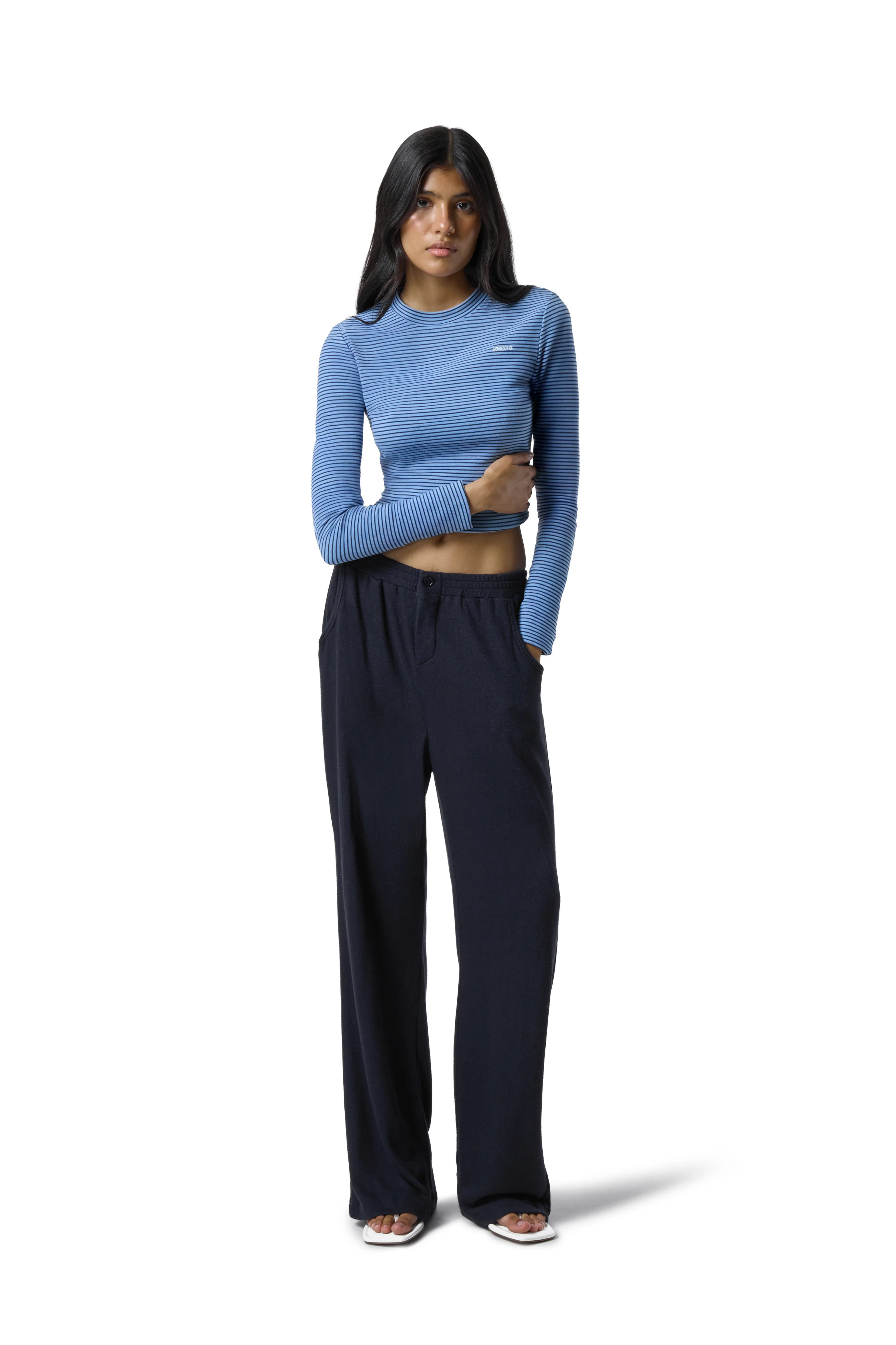 Slacks Soft Trouser in Navy - Image 3