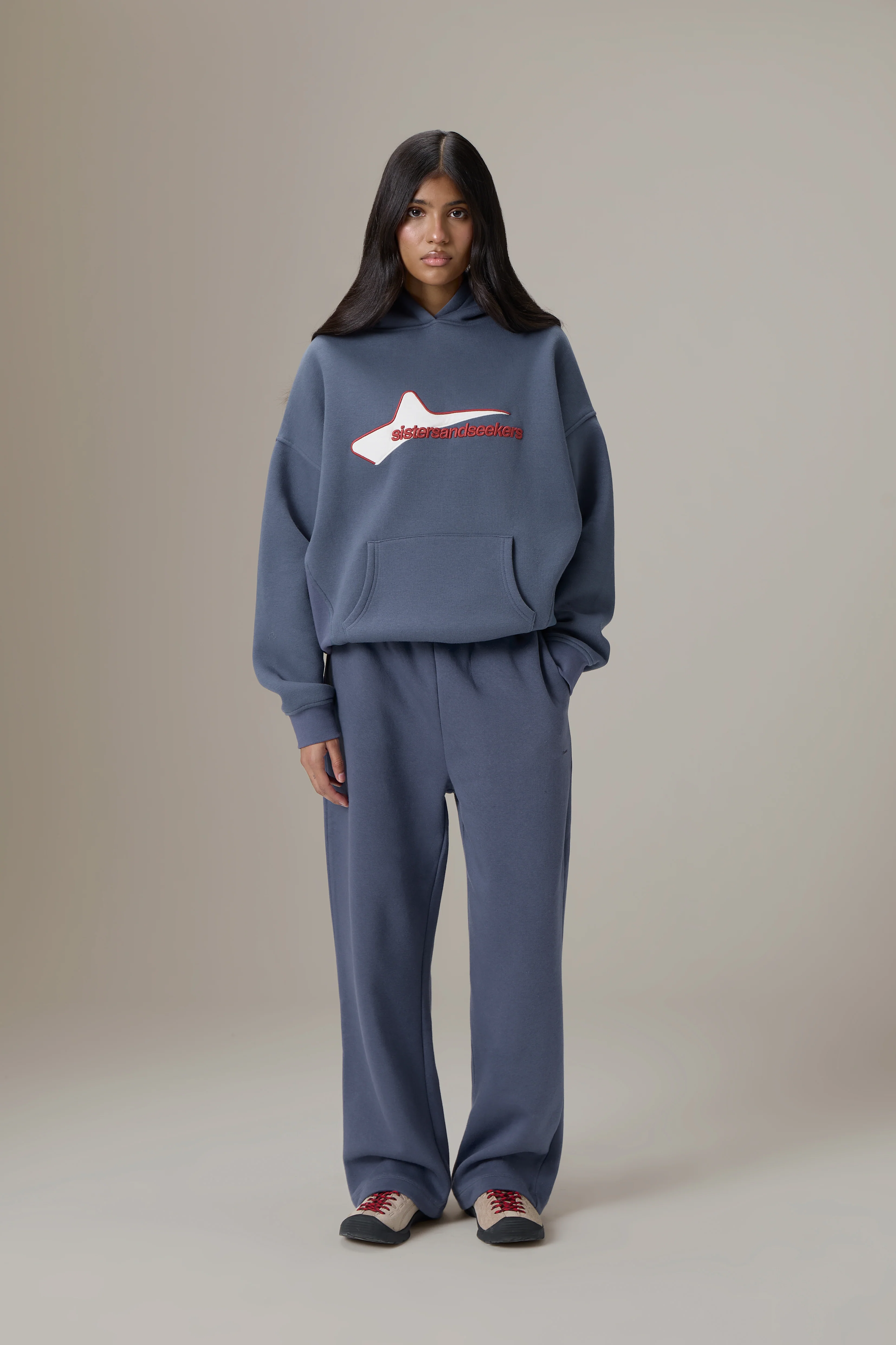 Seekers Classic Wide Leg Sweatpants in Vintage Blue - Image 3