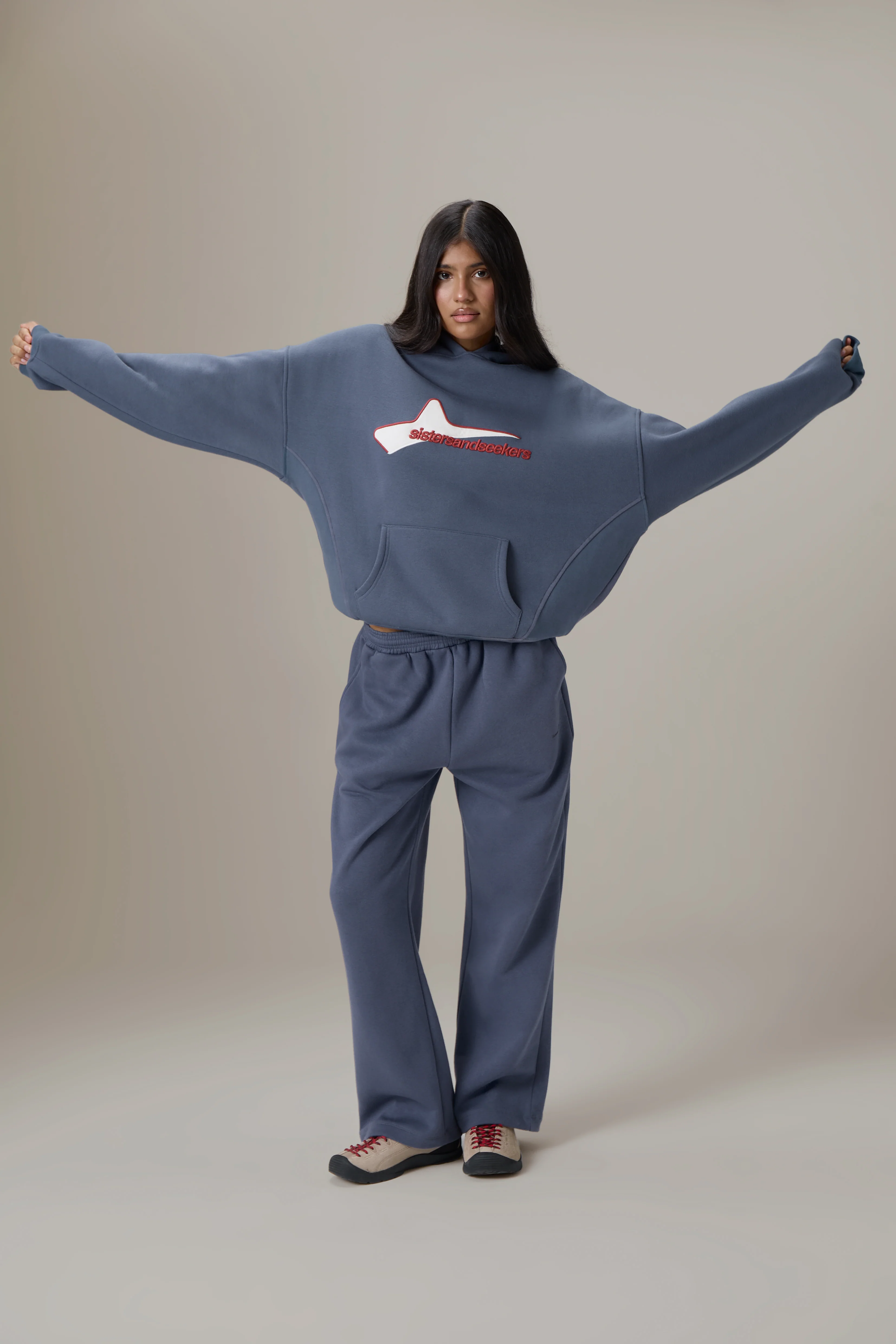 Seekers Classic Wide Leg Sweatpants in Vintage Blue - Image 6